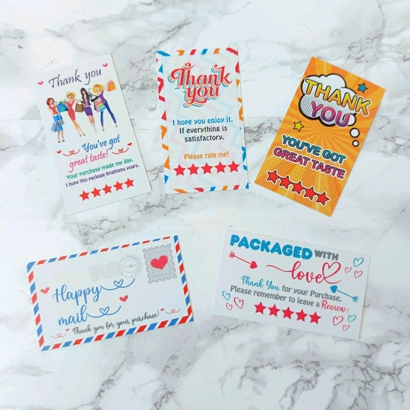 ♥️ 5x25 / 5 Thank You Cards - Picture 2 of 12